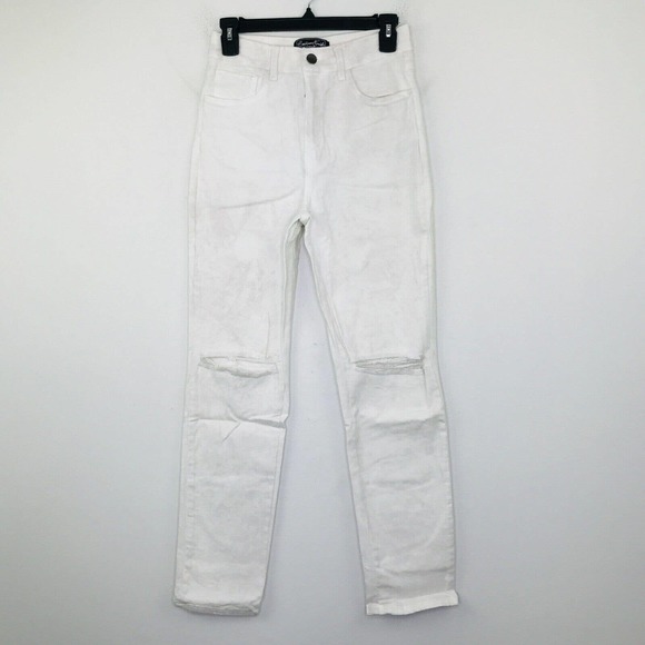 Brittany Humble 4 Jeans White Tie Dye Ripped Boyfriend Distressed Stretch AE23 - Picture 1 of 7